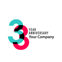 33 Year Anniversary Vector Template Design Illustration