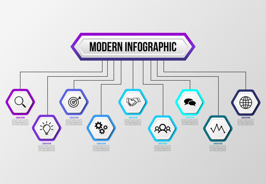Vector Infographics Elements Template Design . Business Data Visualization Timeline with Marketing Icons most useful can be used for presentation, diagrams, annual reports, workflow layout
