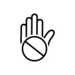 Black line icon for objection convulsions