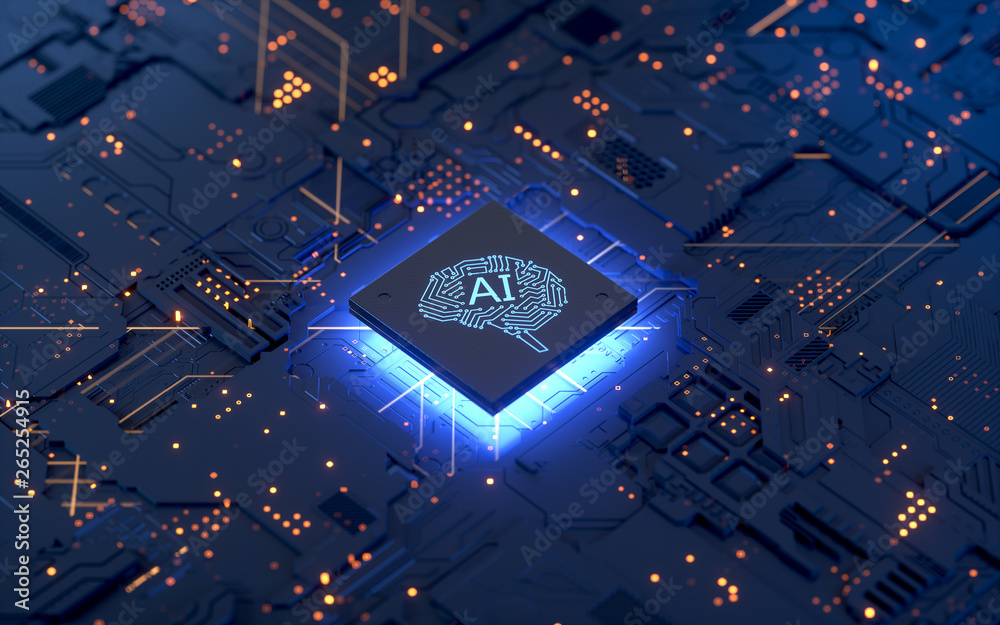 AI, Artificial Intelligence concept,3d rendering,conceptual image. - obrazy, fototapety, plakaty 