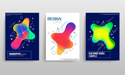 Wall Mural - Brochure layout, cover modern design annual report, magazine, flyer in A4 with colourful geometric shapes for business with abstract texture background.
