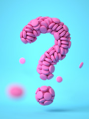 Wall Mural - pills as question mark,medical concept. 3d rendering,conceptual image.