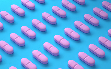 Wall Mural - pile of colorful pills,3d rendering,conceptual image.