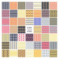 Set of 48 ethnic seamless patterns.