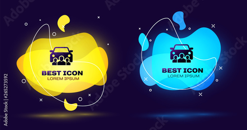 Cuadros en Lienzo Black Car sharing with group of people icon isolated