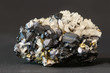 Combination of quartz magnetite and pyrite crystal