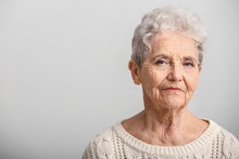 Portrait Of Senior Woman On White Background