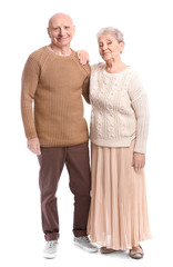 Poster - Portrait of senior couple on white background