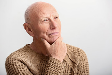 Canvas Print - Portrait of senior man on white background