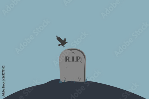 Cuadros en Lienzo Tombstone with the inscription RIP