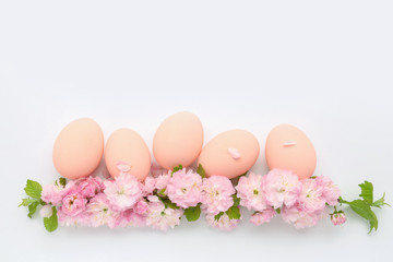  Beautiful Easter eggs on white background