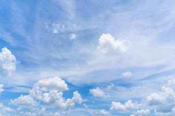 Blue sky and white clouds abstract background.