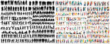 Vector Isolated People Silhouettes Set