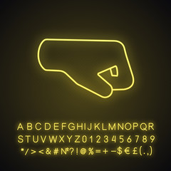 Sticker - Right fist emoji neon light icon