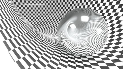 Plakat tunel spirala piłka abstrakcja sztuka