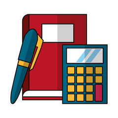 Canvas Print - book with pen and calculator