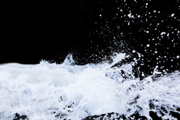 Water Splash Isolated On The Black background