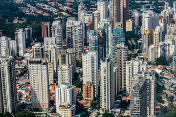  Aerial view of big city. Sao Paulo Brazil, South America. 