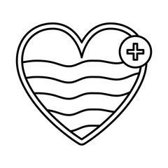 Sticker - heart cardio with pluss symbol