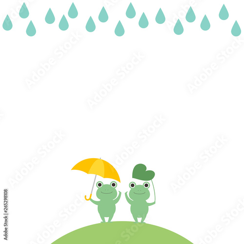 可愛い蛙のイラストフレーム枠 Stock Vector Adobe Stock