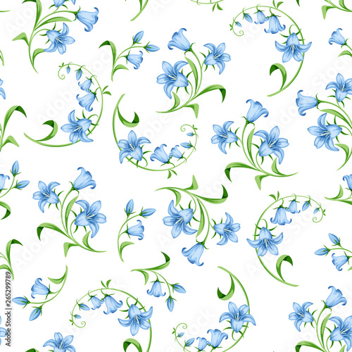 vector-seamless-pattern-with-blue-bluebell-flowers-on-a-white-background