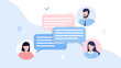 Online chat, vector illustration people use smartphone for chatting in social media, instant message can use for, landing page, template, web, poster, banner.
