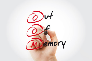 Aufkleber - Hand writing OOM Out of Memory with marker, acronym business concept