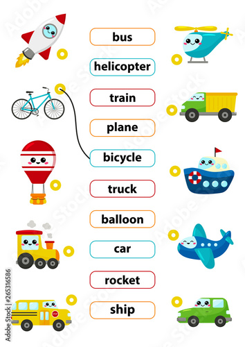 match words with the correct pictures learn english words for