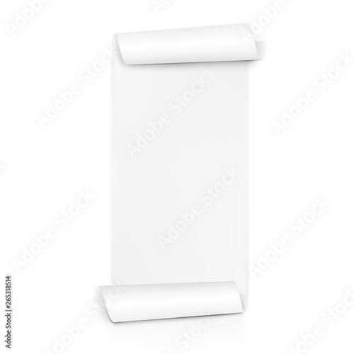 Fotomural Clear White Paper Scroll. Sheet Roll On Both Sides