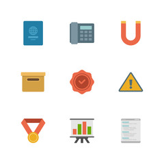 Poster - Flat design icons vector business symbols for website and promotion banners.