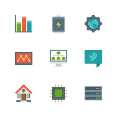 Poster - Flat design icons vector business symbols for website and promotion banners.