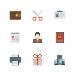 Poster - Flat design icons vector business symbols for website and promotion banners.