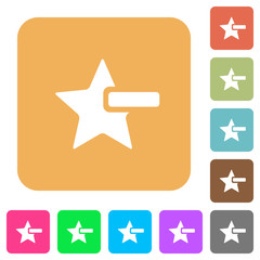 Sticker - Remove star rounded square flat icons