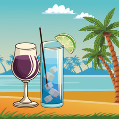 Sticker - alcoholic drinks beverages cartoon