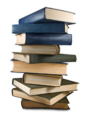 Poster - isolated image of many books on white background