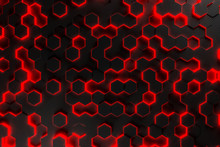 Red Carbon Fiber Hexagon Background