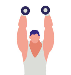 Poster - athletic man weight lifting