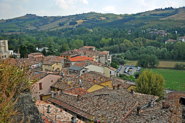 Canvas Print - Forli, Castrocaro, medieval village view.