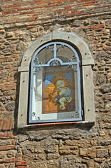 Poster - Forli, Castrocaro, old medieval building religious decoration.