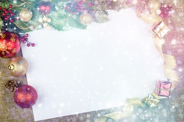 Wall Mural - christmas greeting card with decorations
