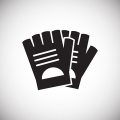 Poster - Bicycle gloves icon on background for graphic and web design. Simple vector sign. Internet concept symbol for website button or mobile app.