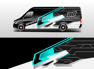 Wall Mural - Van wrap design. Wrap, sticker and decal design for company. Vector format