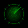 Vector green radar. HUD radar display. Military search system. Vector EPS10.