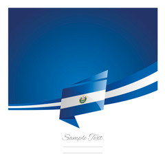 Wall Mural - New abstract El Salvador flag ribbon origami blue background vector