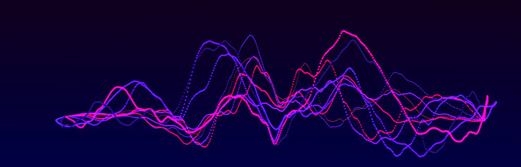 Poster - sound wave element. abstract blue digital equalizer. big data visualization. dynamic light flow. 3d 