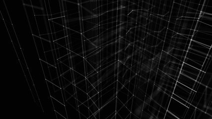 Poster - blockchain technology concept. big data visualization. 3d illustration. distributed register technol