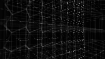 Poster - blockchain technology concept. big data visualization. 3d illustration. distributed register technol
