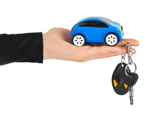 Wall Mural - Hand with keys and car