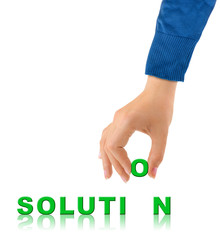 Sticker - Hand and word Solution