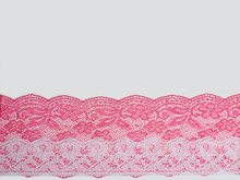 White And Pink Lace On A White Background